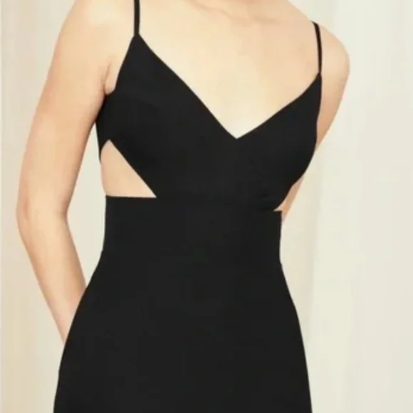 Black Cut Out Maxi Floor Length Dress, Size 8 - Picture 2 of 6